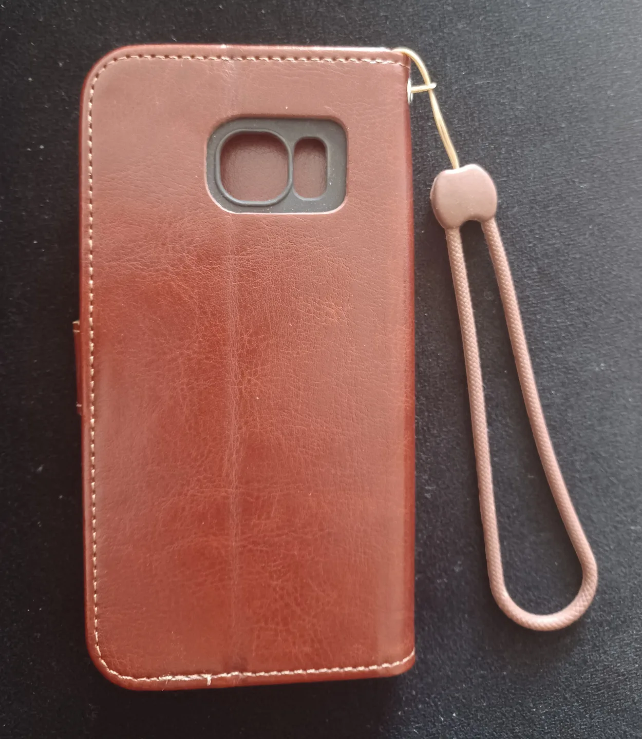 Samsung Galaxy S6 Brown Leather Wallet Phone Case image indicator(3)