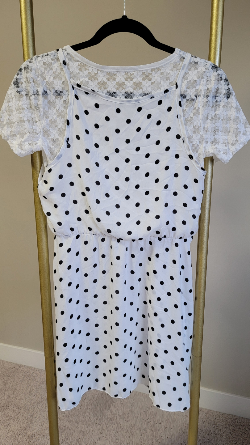 Black Polka Dot Dress with Lace underlay - photo 5