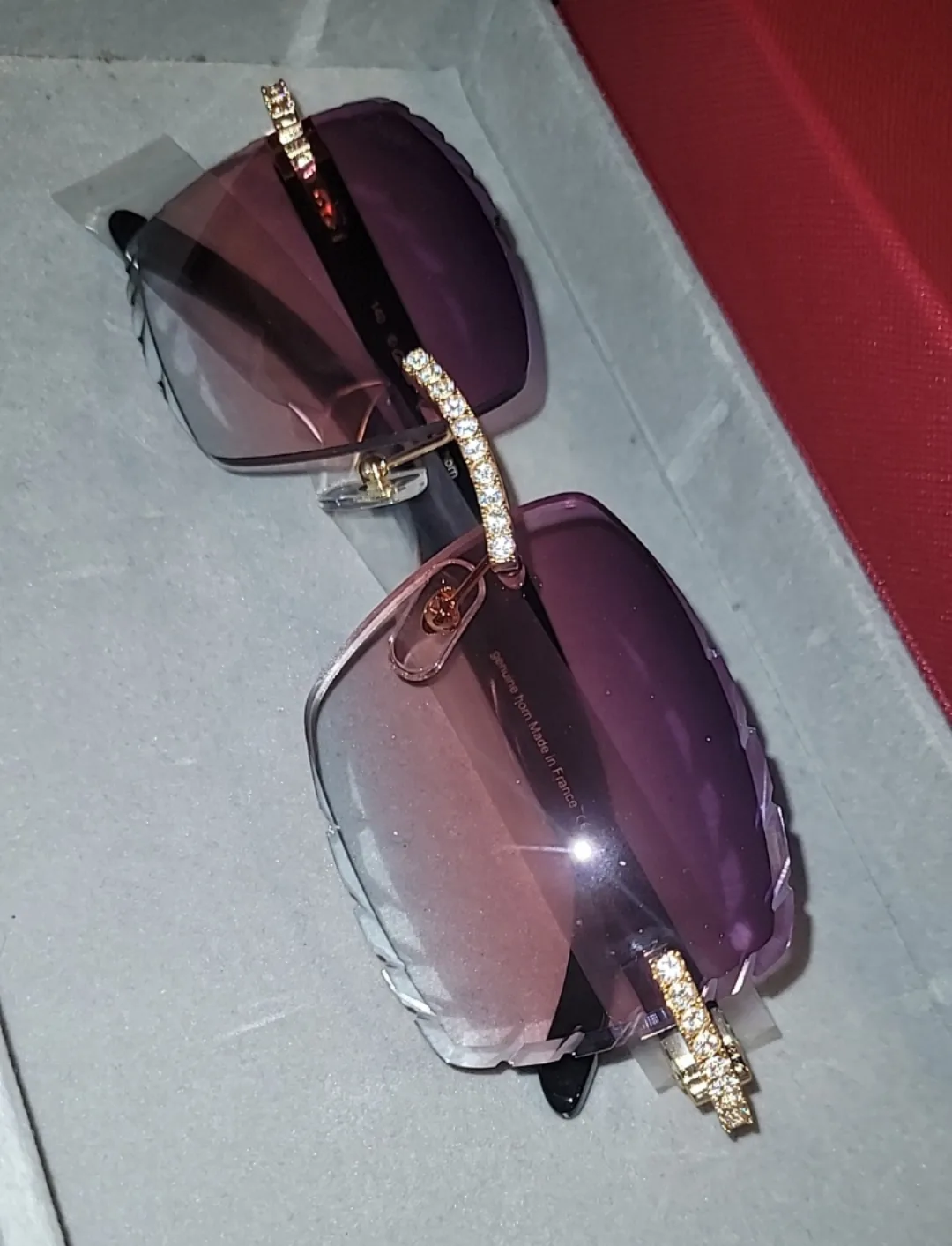 iced out Cartier Sunglasses - black buff thumbnail