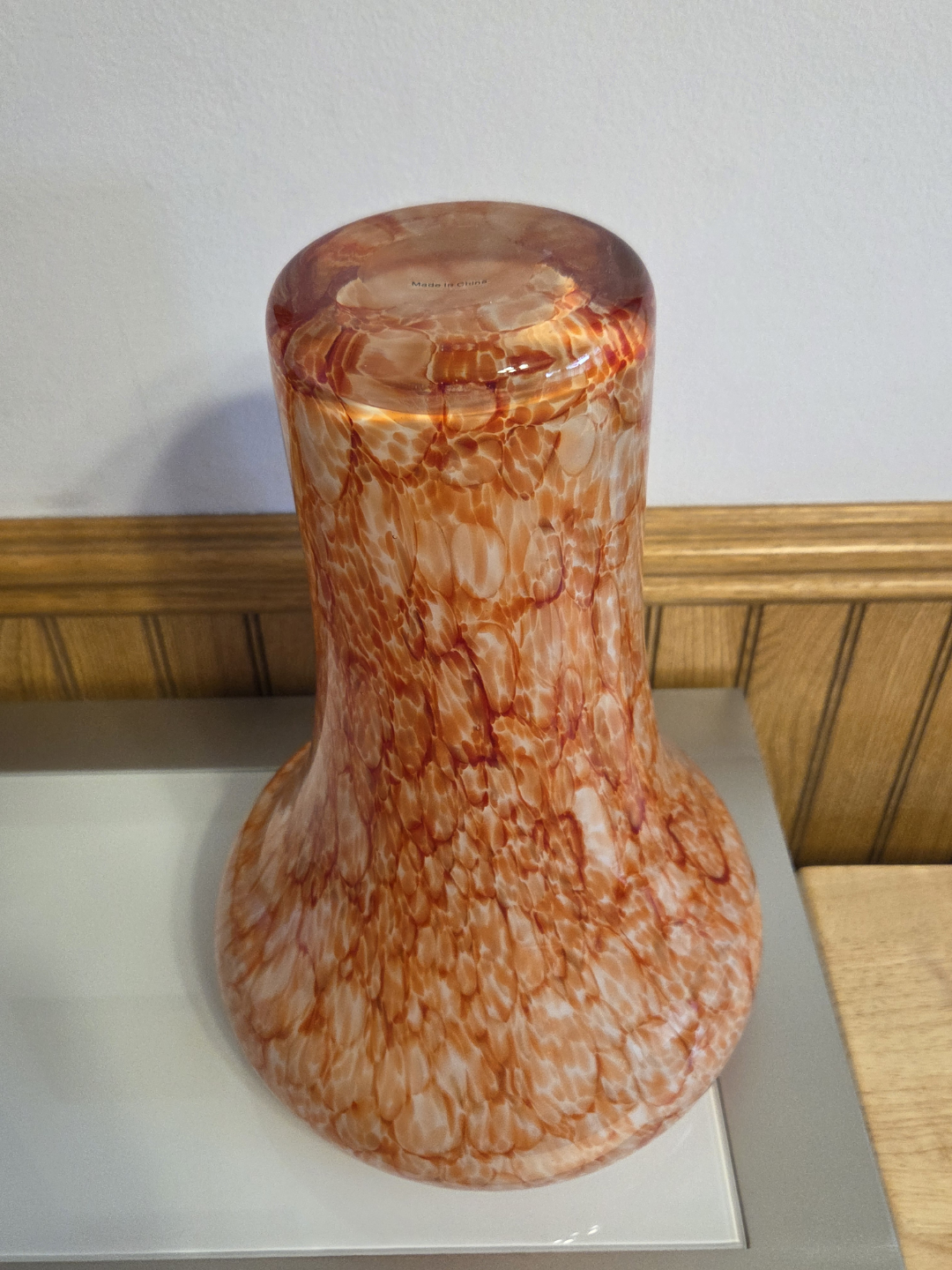 Orange and White Glass Vase - photo 5