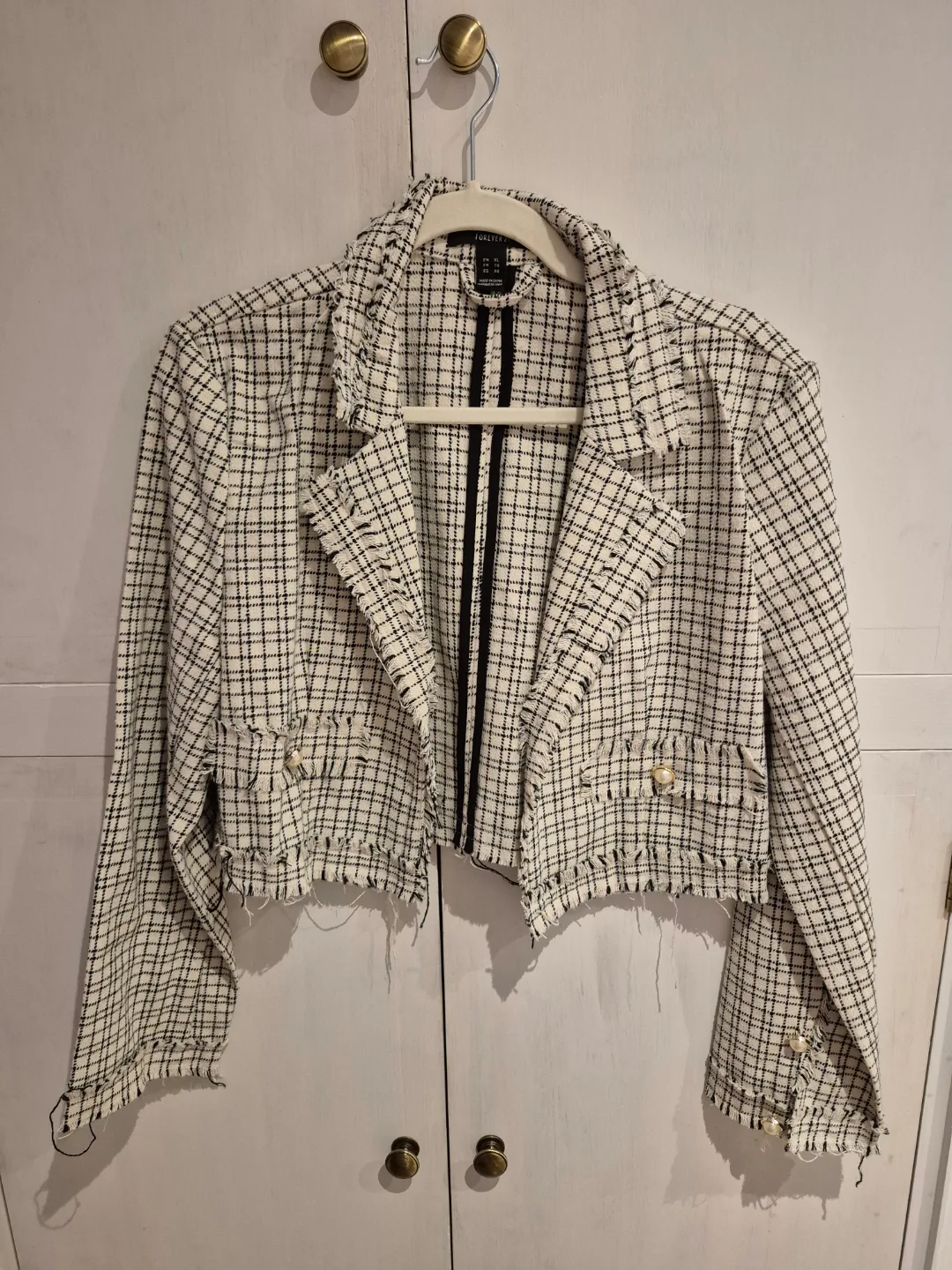 Forever 21 Cropped Tweed Jacket - Size XL thumbnail