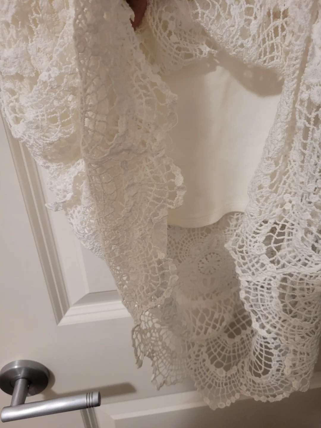 BRAND NEW White Crochet Lace Dress with Slip image indicator(3)