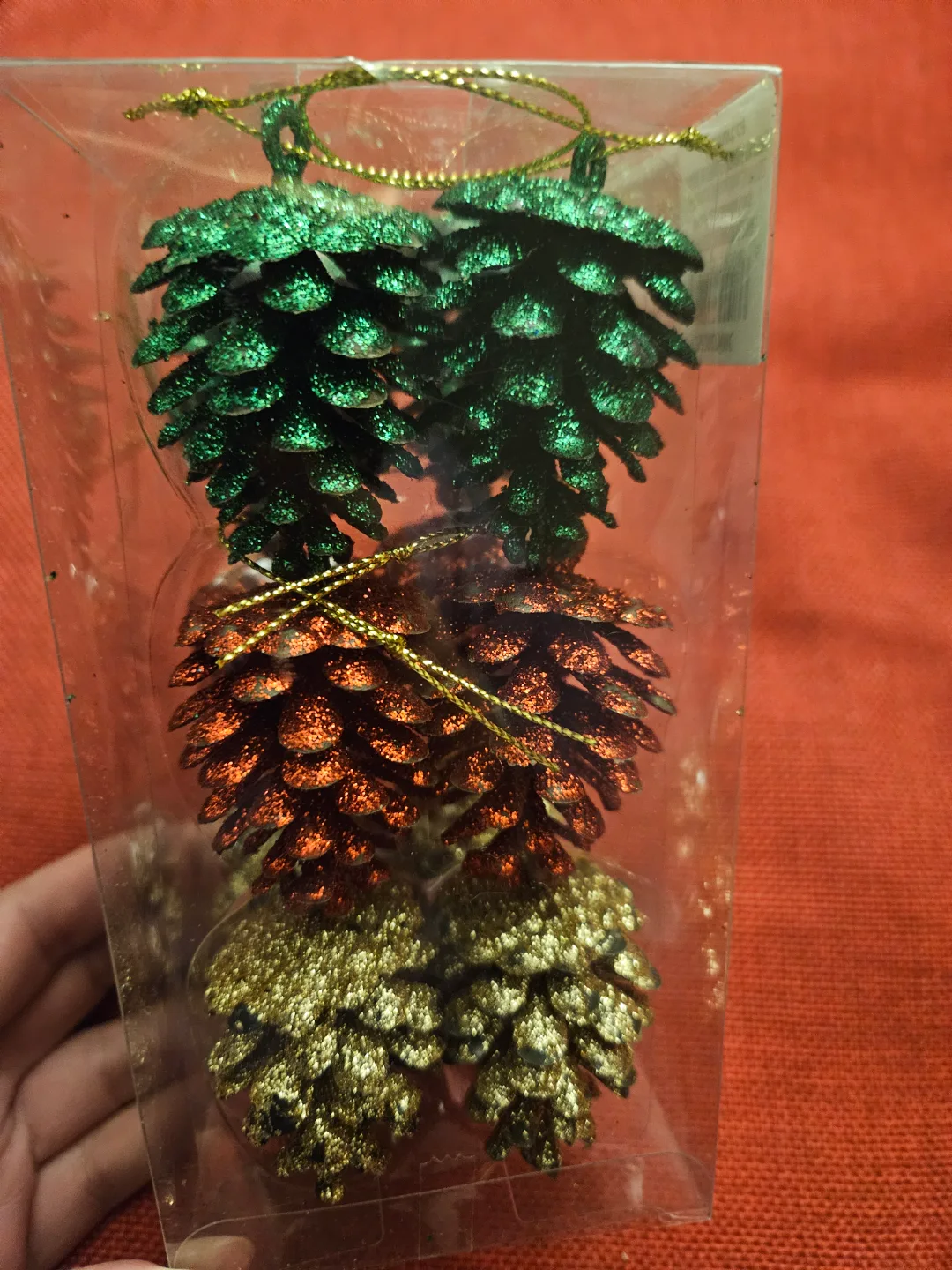 Set of 6 Glittery Pine Cone Ornaments #freecycle image indicator(2)