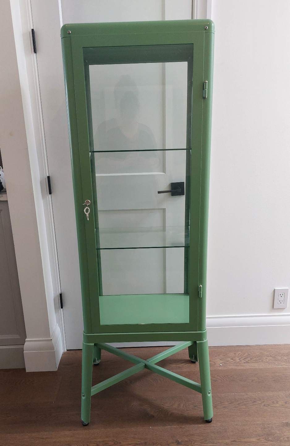 Metal and glass curio display cabinet - photo 2