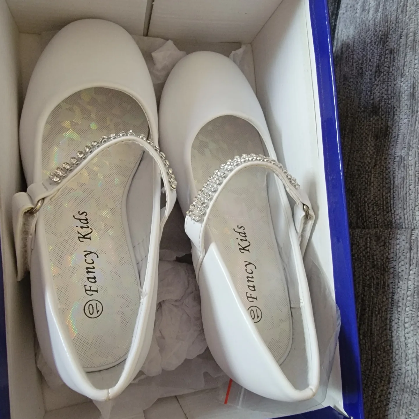 Girls' White Fancy Kids Size 10 Rhinestone Detail image indicator(4)