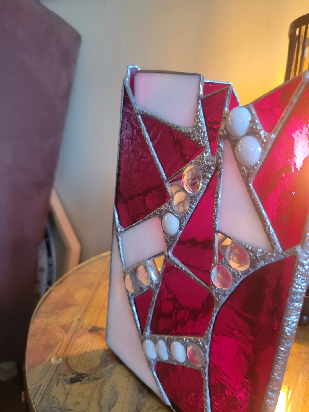 Stained Glass Candle Holder with mirrored bottom image indicator(8)