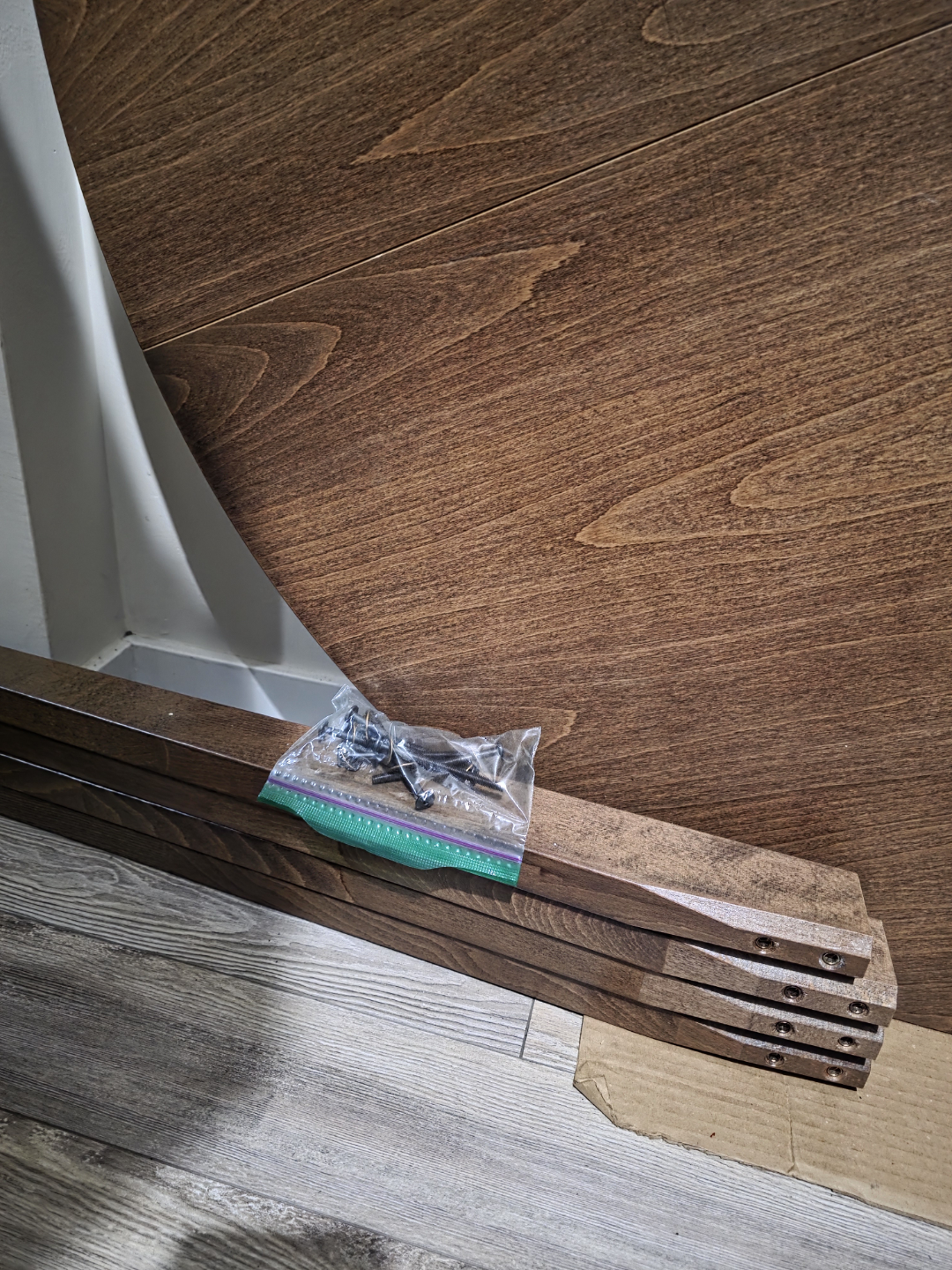 Round Wooden Drop-Leaf Dining Table - photo 2