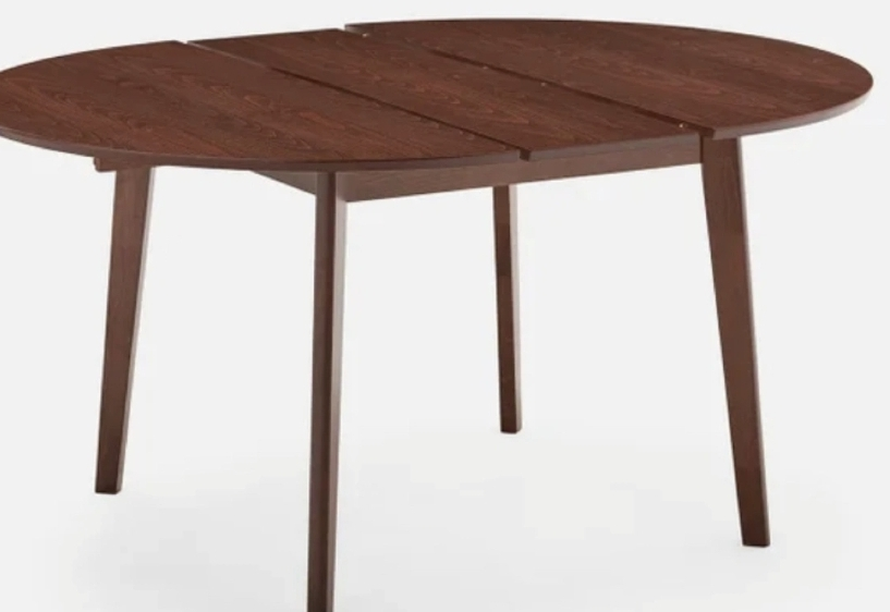 Round Wooden Drop-Leaf Dining Table - photo 5