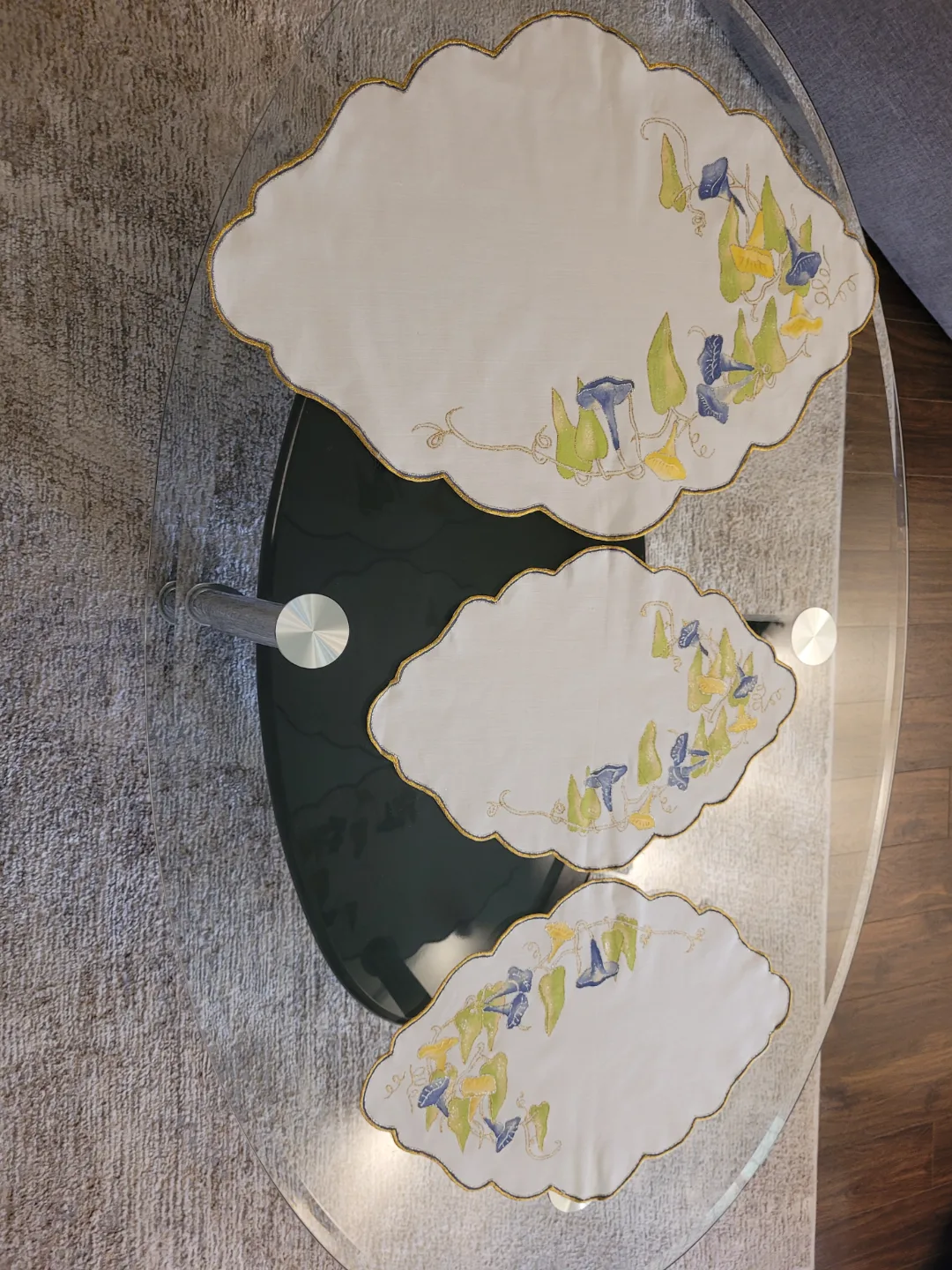 Vintage Floral HAND PAINTED table mats image indicator(8)