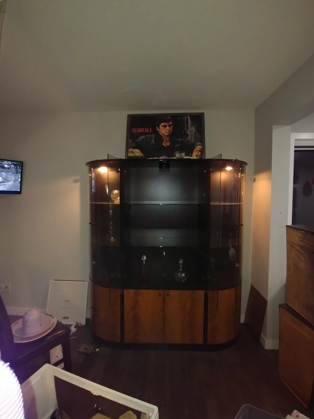Mid-Century Modern Curved Glass Display Cabinet - photo 2