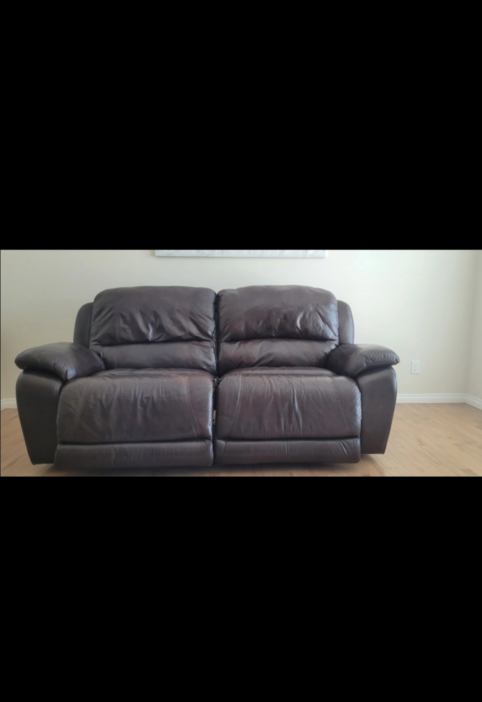 Brown Leather Recliner Sofa - photo 2