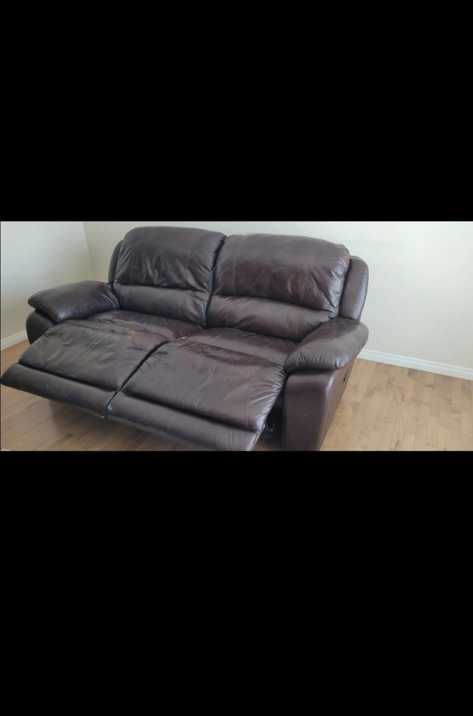 Brown Leather Recliner Sofa - photo 5