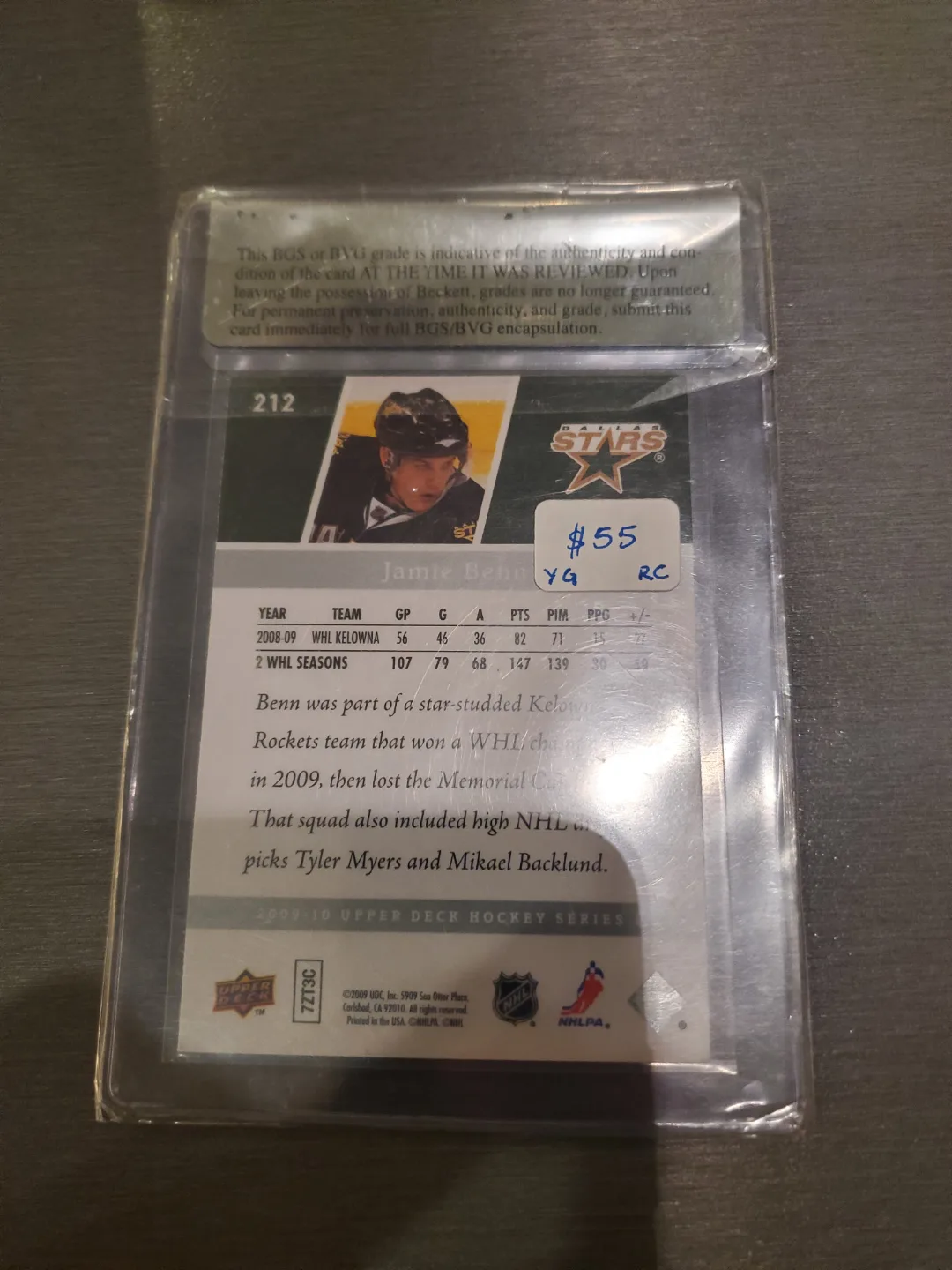 Jamie Benn Rookie Young Guns (BGS 9) image indicator(2)