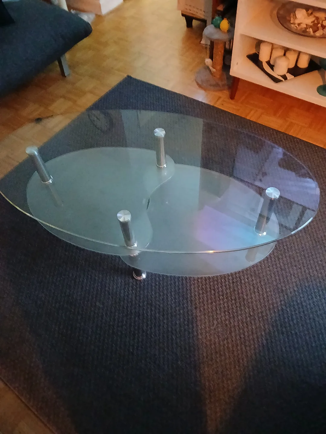 Glass  & Frosted Coffee Table with Two Tiers image indicator(2)