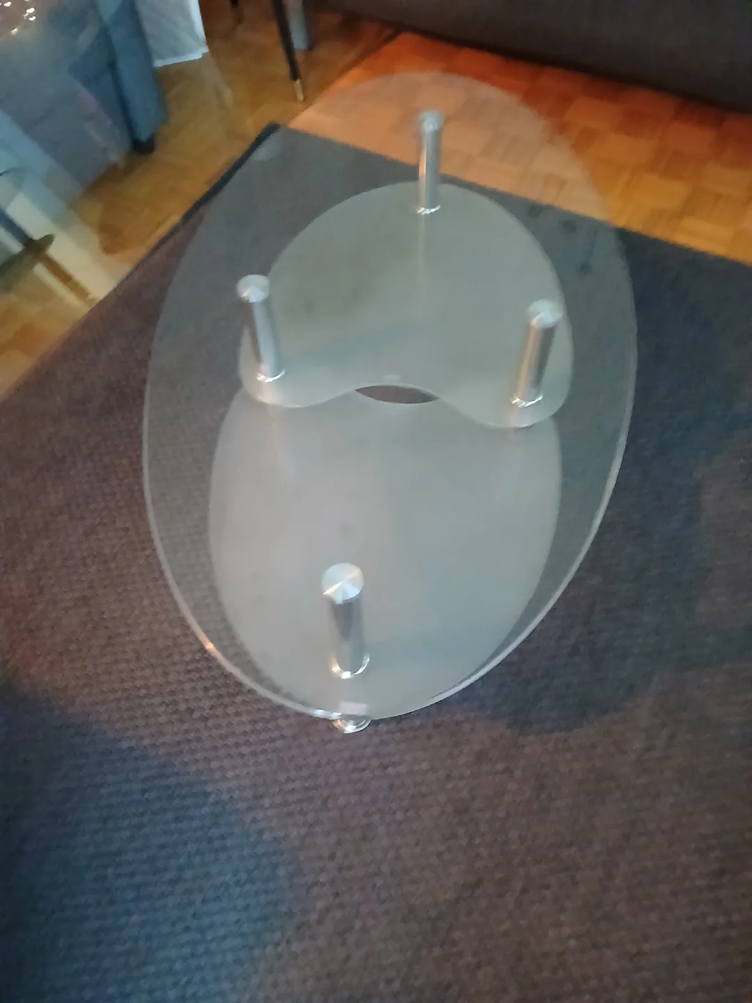 Glass  & Frosted Coffee Table with Two Tiers image indicator(4)