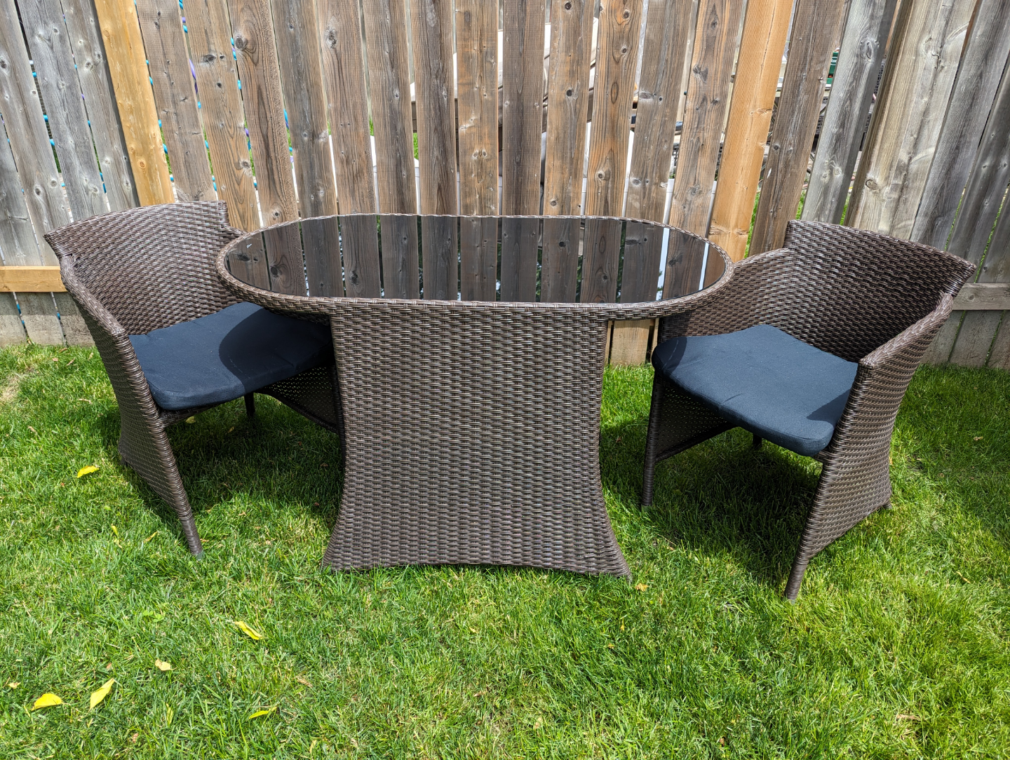 3-Piece Nesting Wicker Patio Set with Cushions