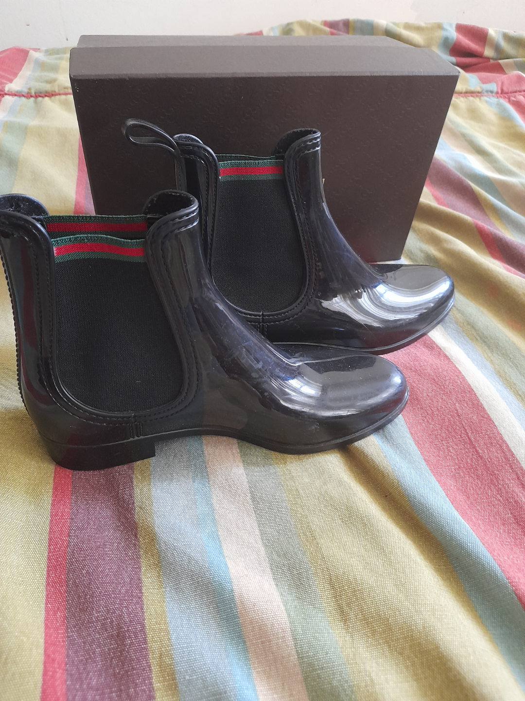 Gucci Black Rubber Rain Boots