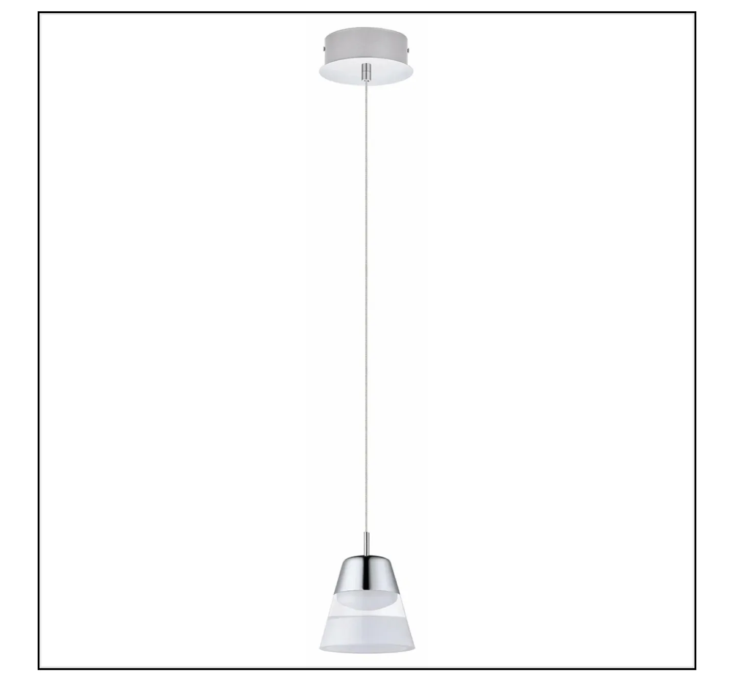 Modern Chrome and White Pendant Light thumbnail