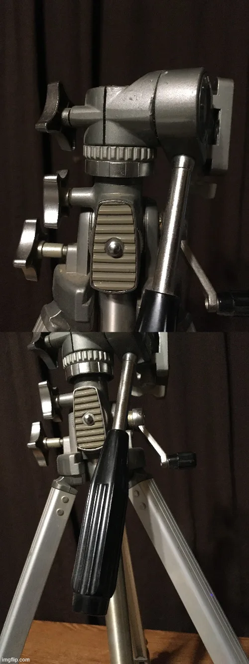 Vintage Camera Tripod with Pan Head silver 28-08-40 A Japan image indicator(2)