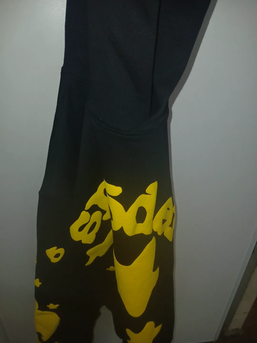 Sp5der Black and Yellow Hoodie Size L thumbnail