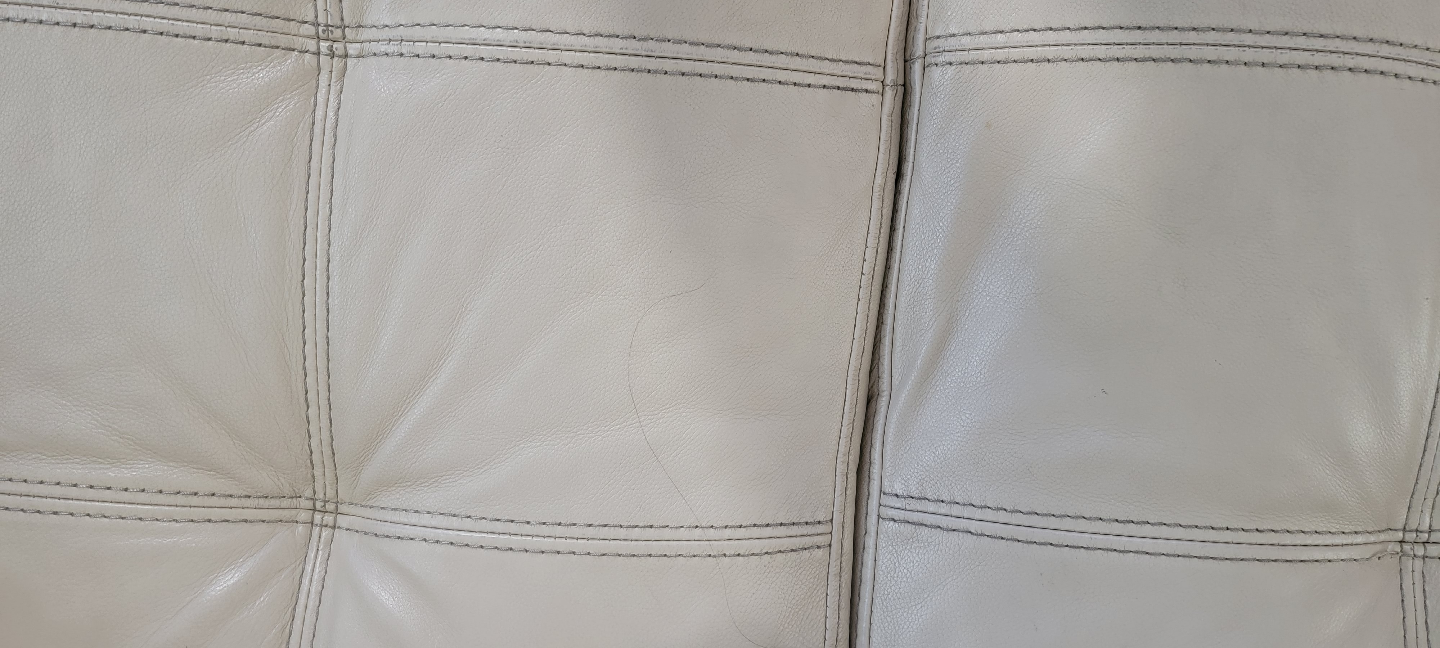 Cream Leather Loveseat - photo 4