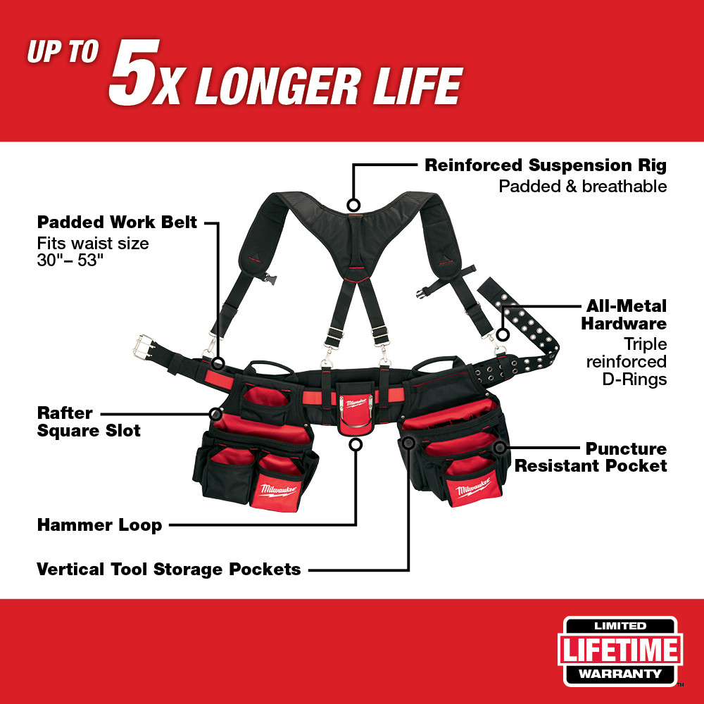 Milwaukee Tool Electrician's Tool Belt with Suspension Rig - photo 2