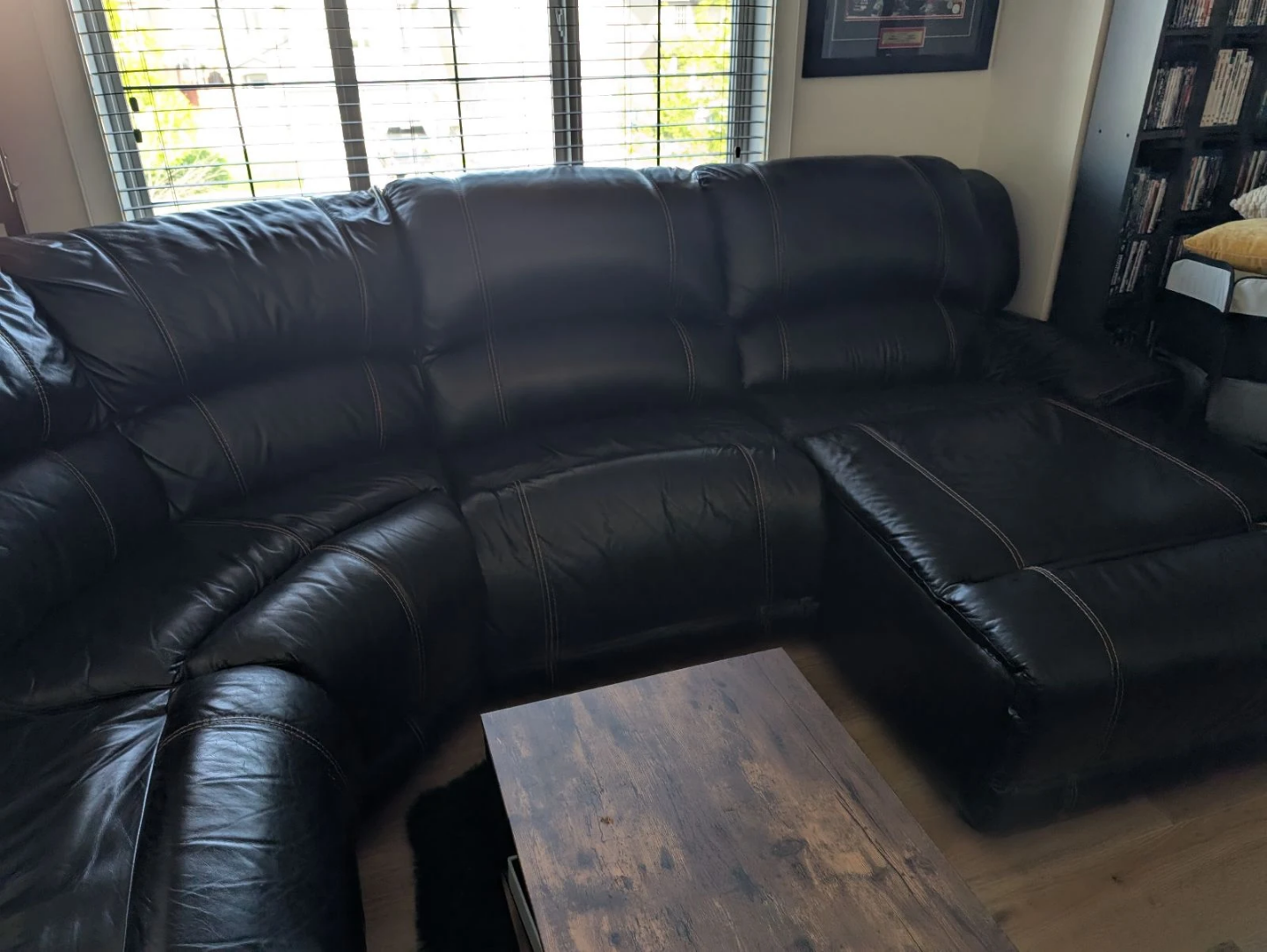 Chocolate Brown Leather Sectional Sofa - photo 3