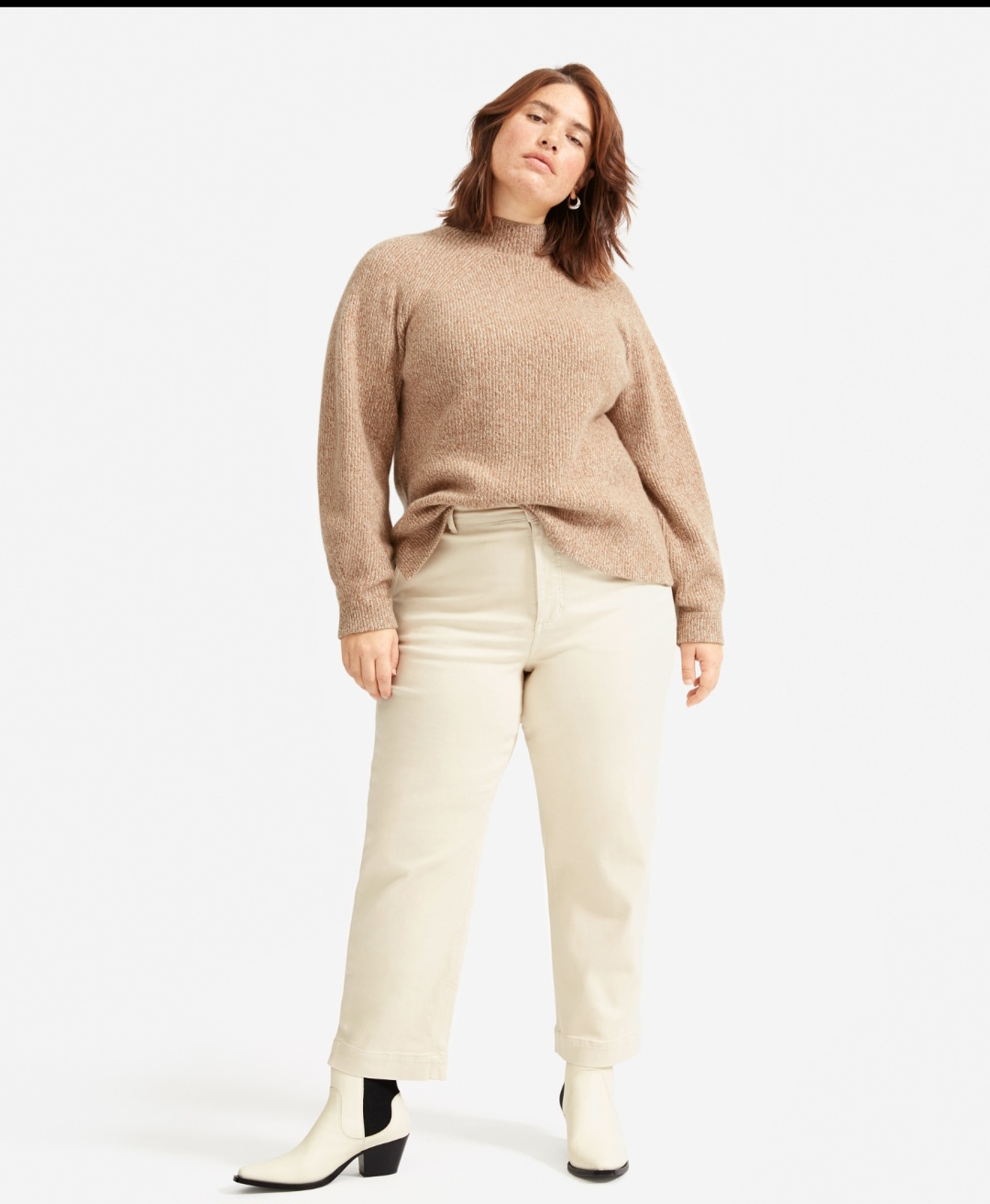 Everlane The Way High-Rise Straight Leg Crop - Beige - Size 6