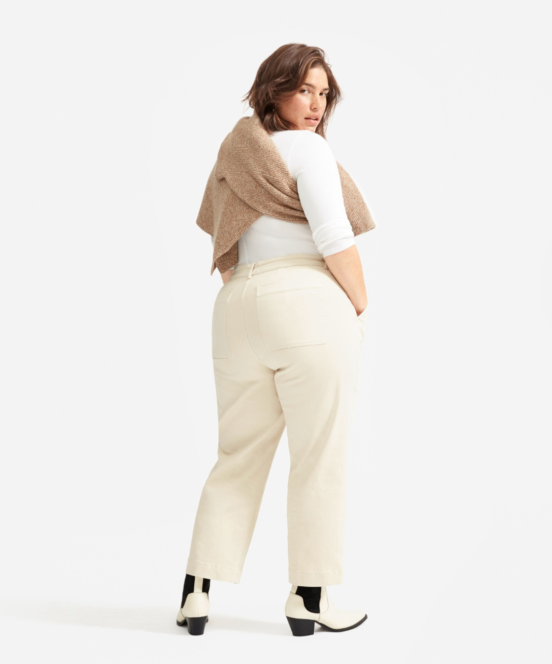 Everlane The Way High-Rise Straight Leg Crop - Beige - Size 6 - photo 3