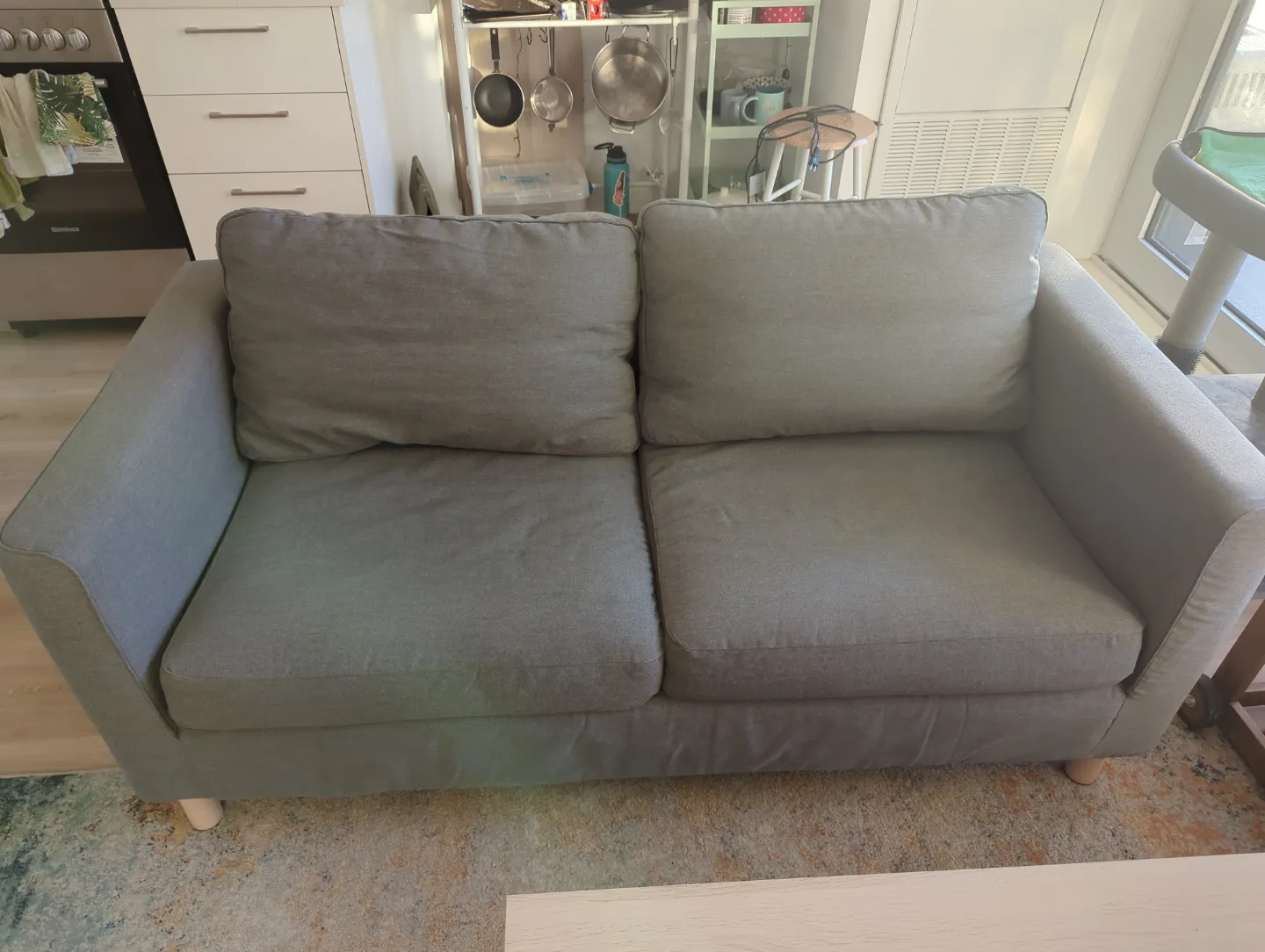 Free Delivery - Grey Two-Seater Sofa thumbnail