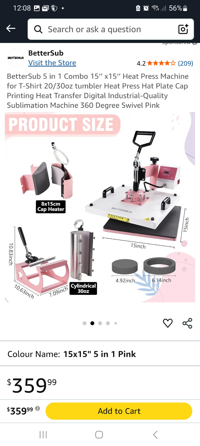 BetterSub 5 in 1 Combo 12"x15" Heat Press Machine - photo 4