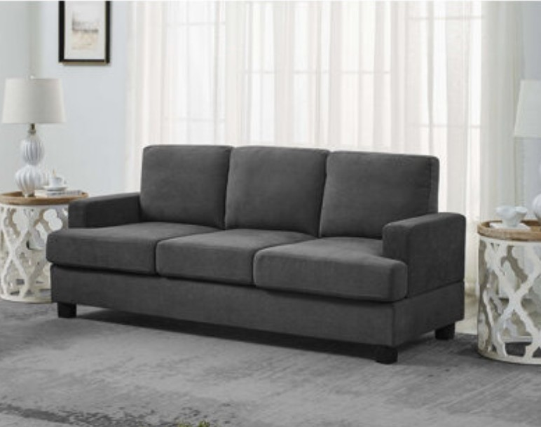 Dark Grey Three-Seater Sofa