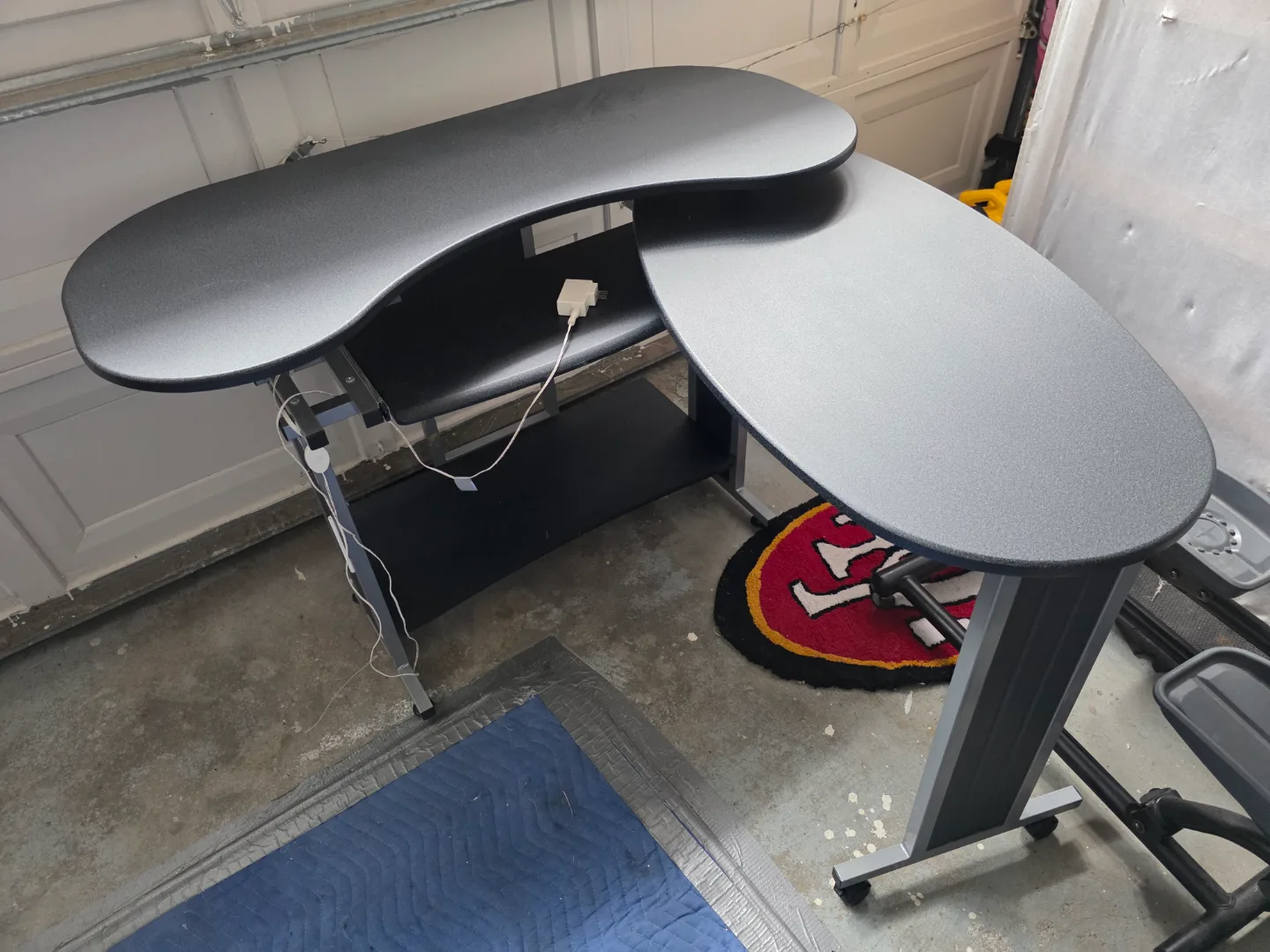 Computer Desk - Black & Grey - Excellent Condition thumbnail