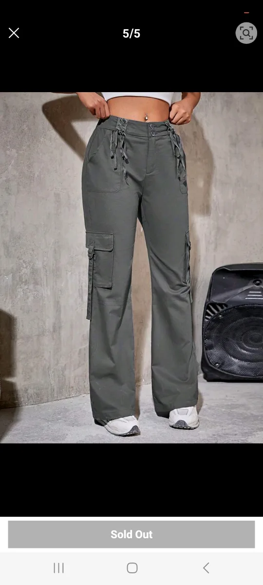 SHEIN Coolane Flap Pocket Side Cargo Pants image indicator(5)