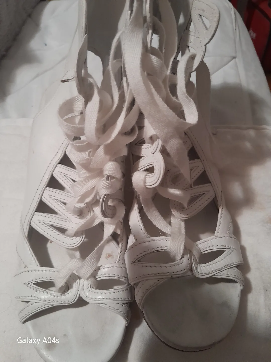 Marc by Marc Jacobs White Leather Lace-Up Sandals image indicator(6)