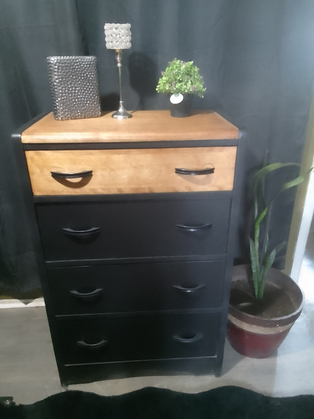 Refinished Waterfall Vintage Dresser