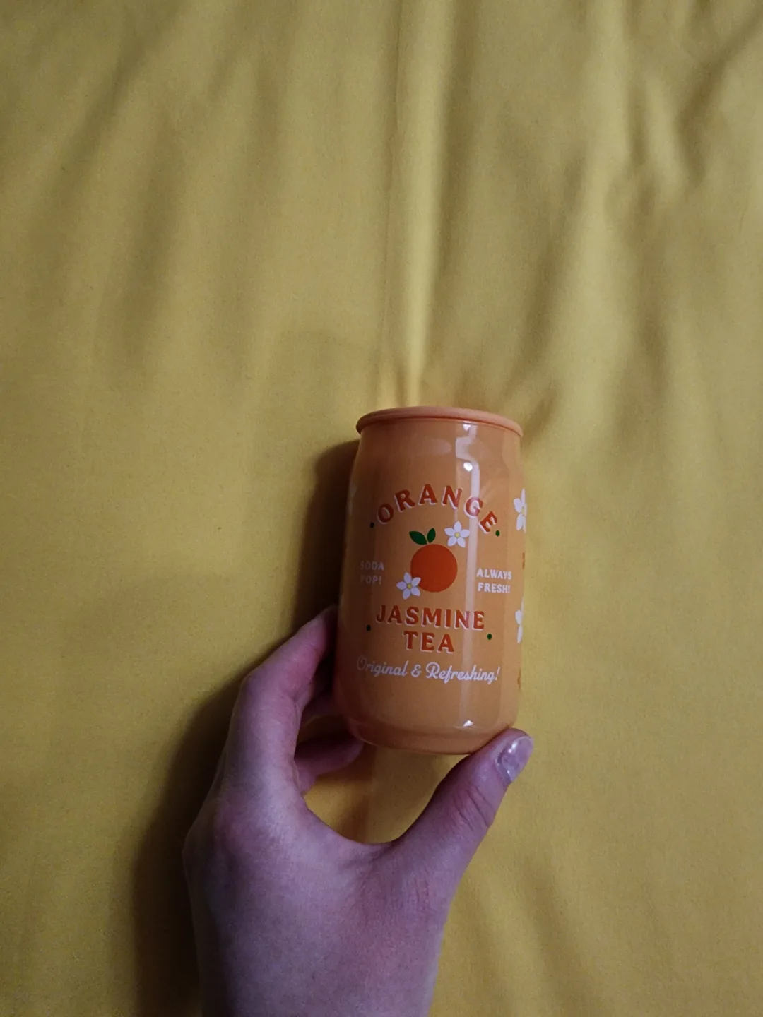 🧡 Orange Jasmine Tea Scented Candle in Unique Can Container 🧡 thumbnail