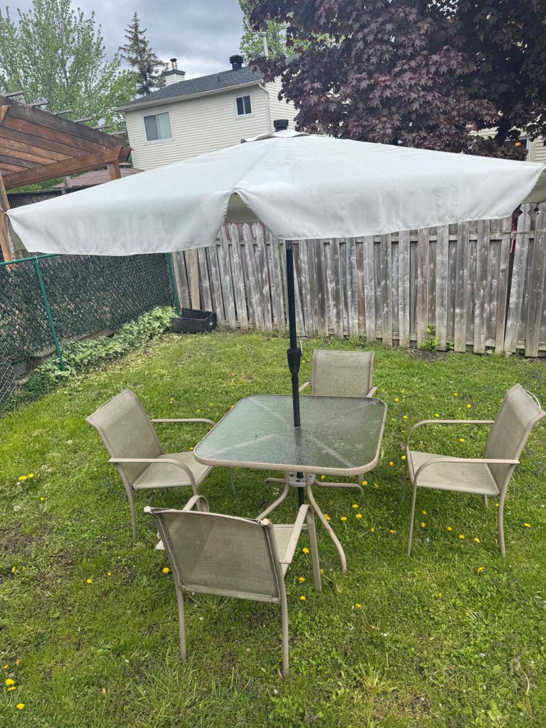 5-Piece Patio Set with Umbrella