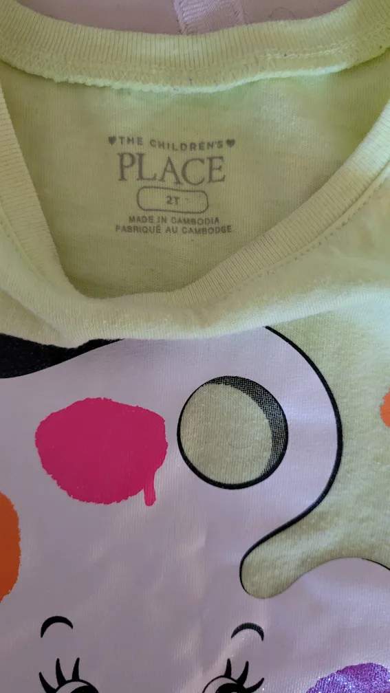 The Children's Place Girls' Size 2T Lime Green T-Shirt 🧡 image indicator(2)