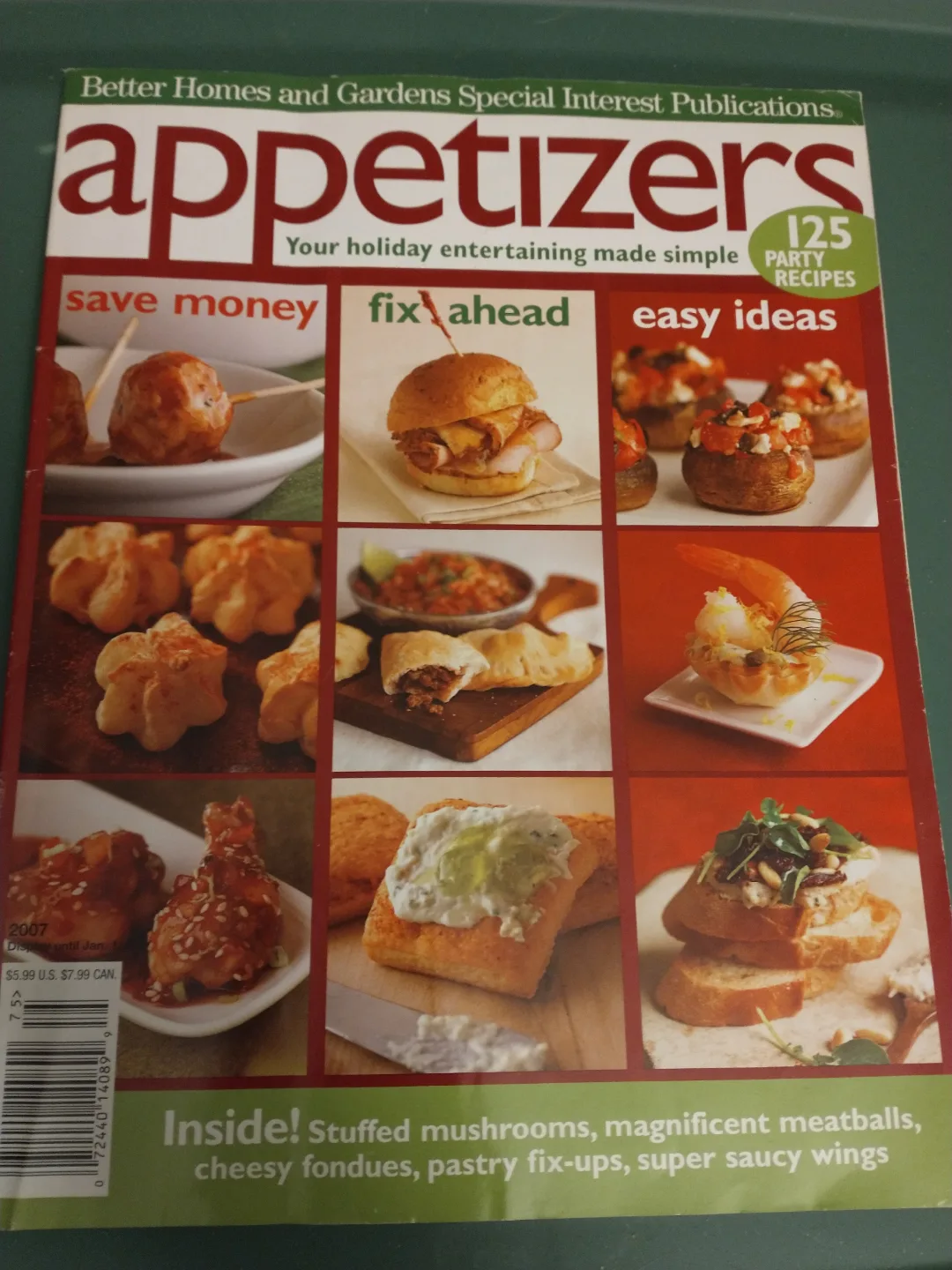 BETTER HOMES & GARDENS XMAS APPETIZERS MAGAZINE 2007 thumbnail