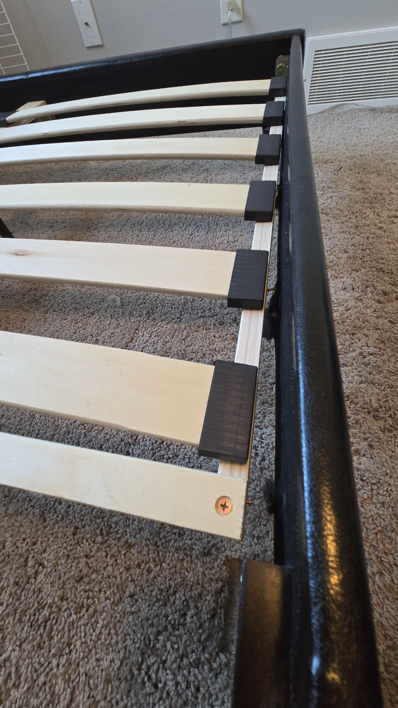Full Size Black Faux Leather Platform Bed Frame - photo 4