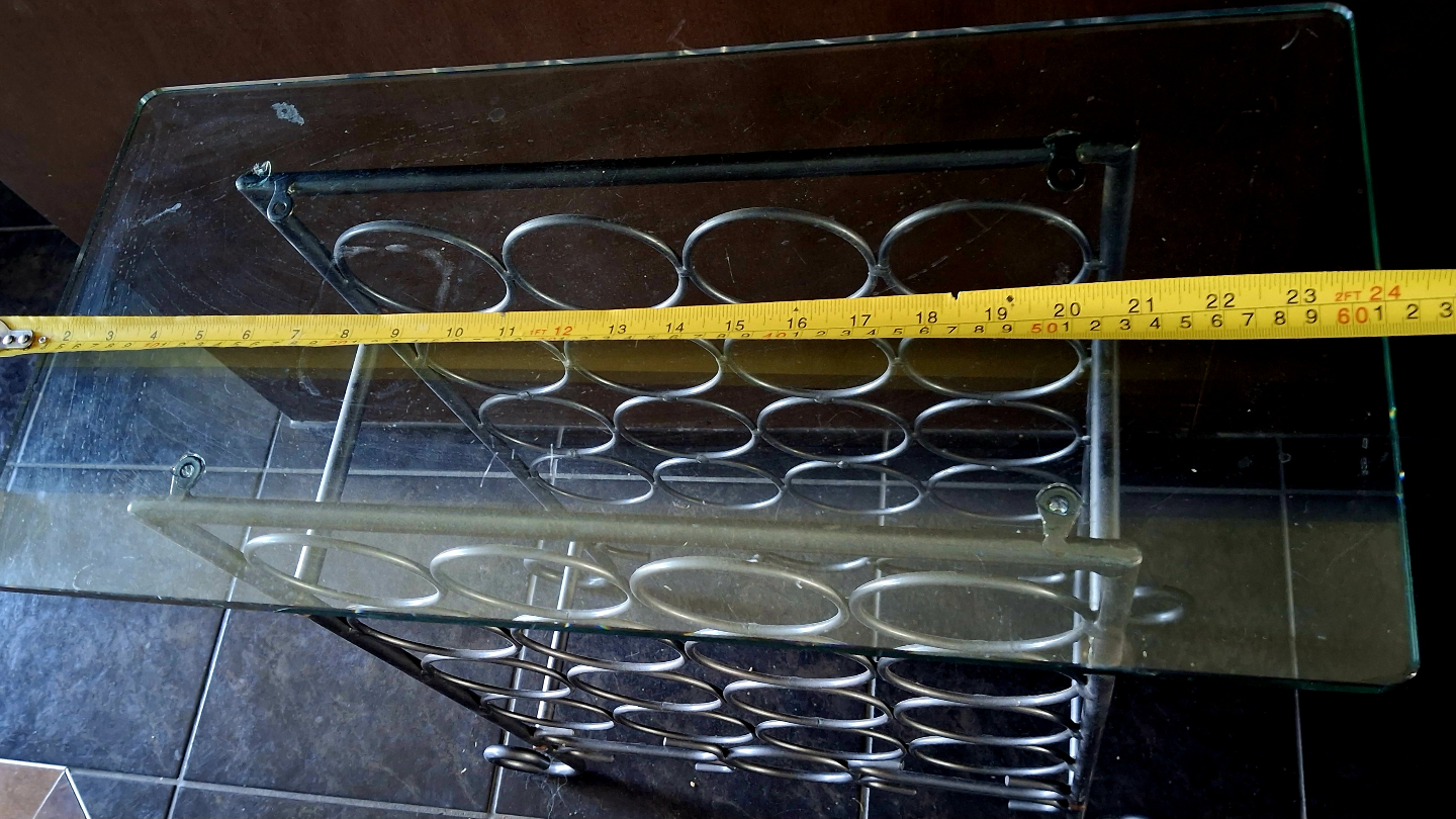 Metal Wine Rack with Glass Top - photo 4