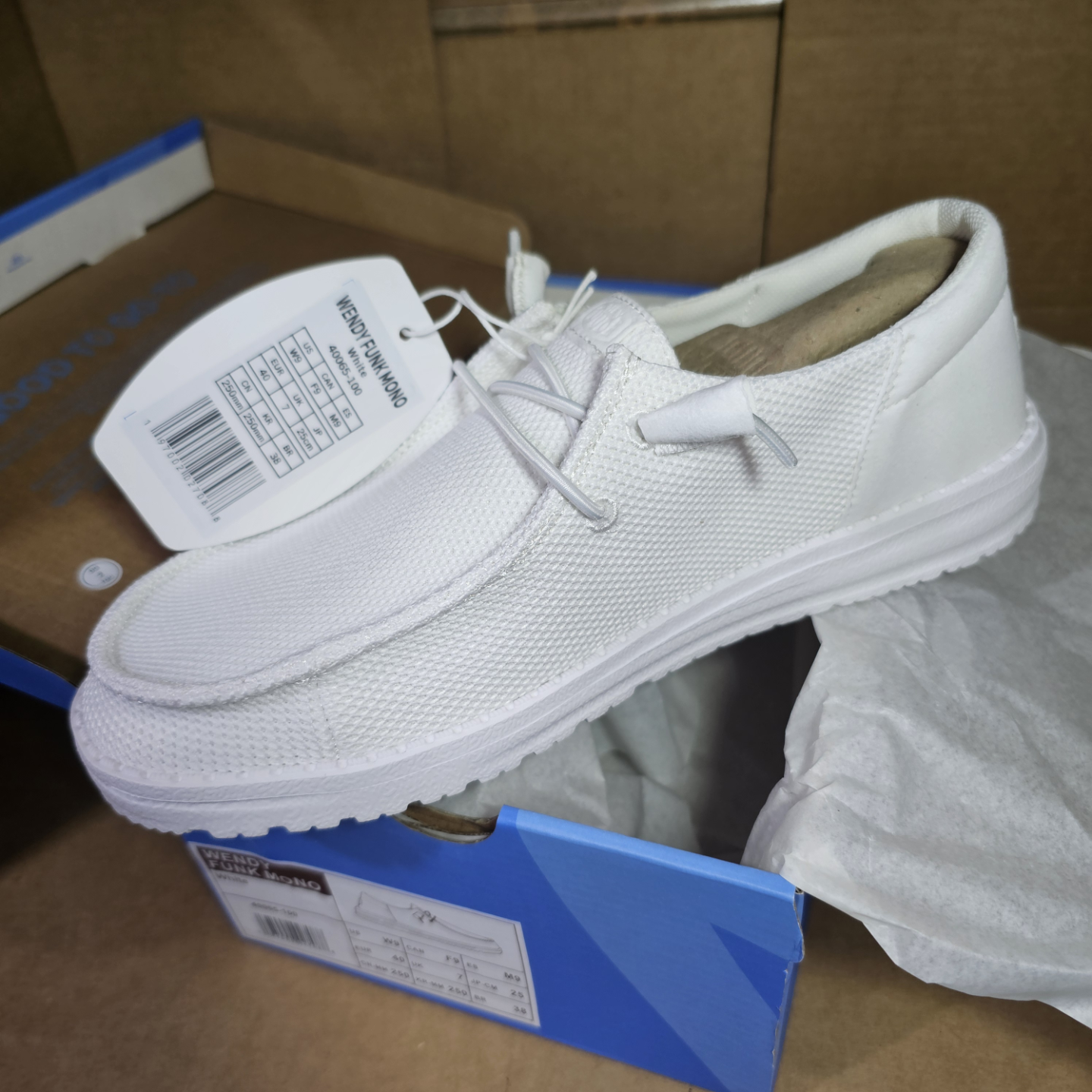 Hey Dude Wendy Funk Mono White Women's Slip-on Shoes - Size 9 - photo 3