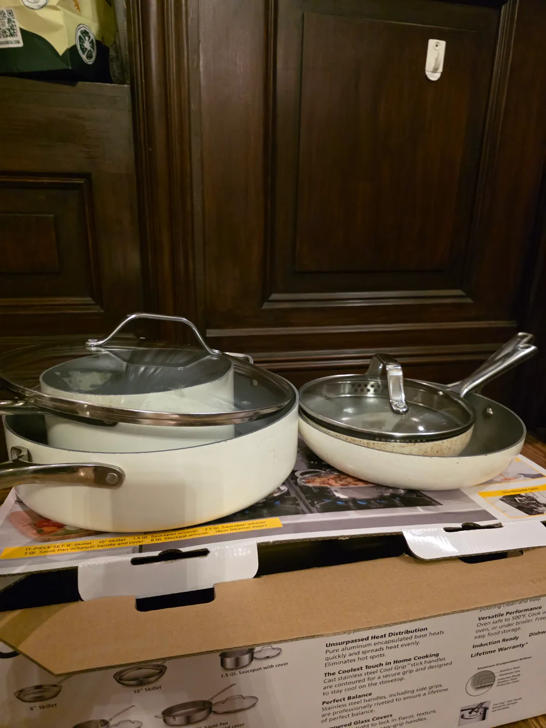 Figmint Nonstick Ceramic Cookware Set - Cream White thumbnail