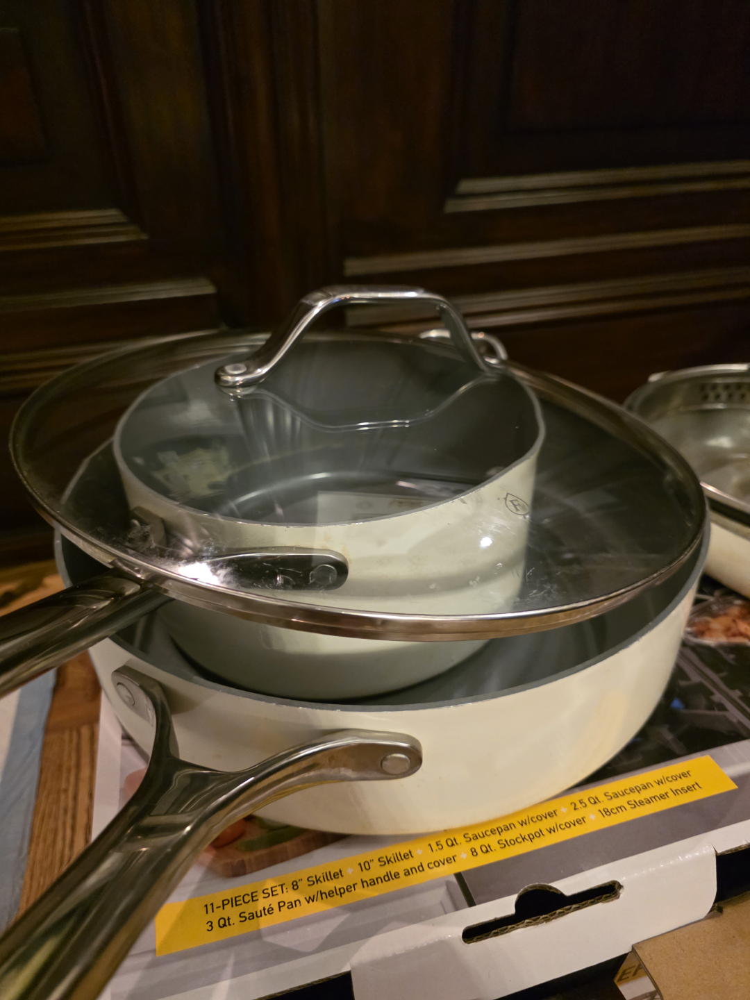 Figmint Nonstick Ceramic Cookware Set - Cream White - photo 3