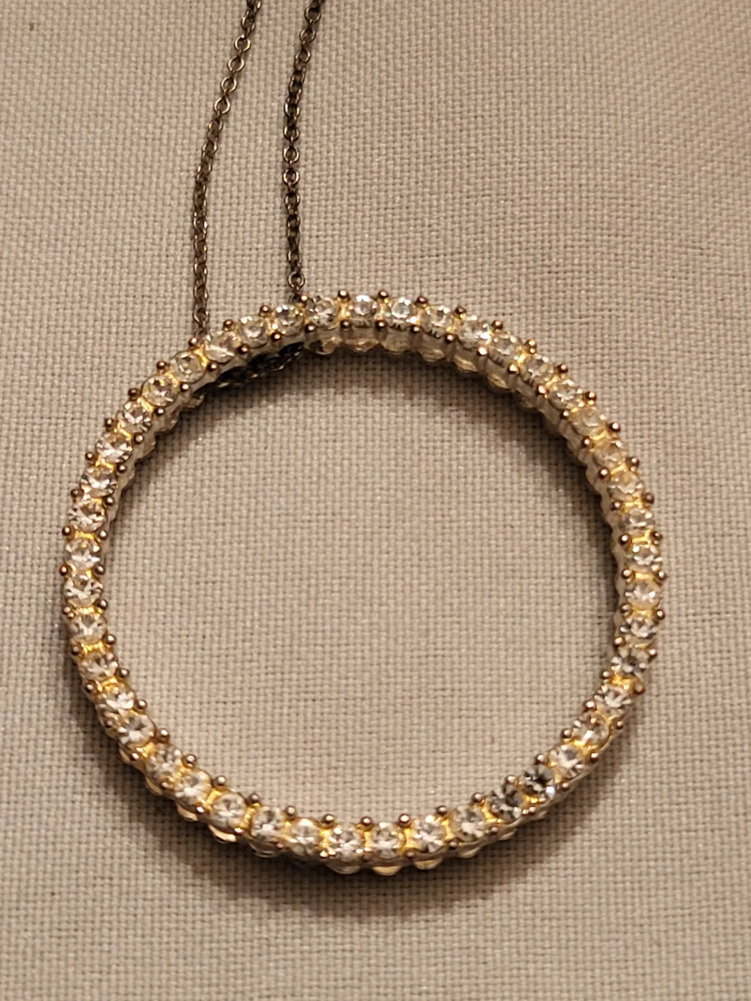 Stunning Circle Pendant Necklace with Cubic Zirconia thumbnail