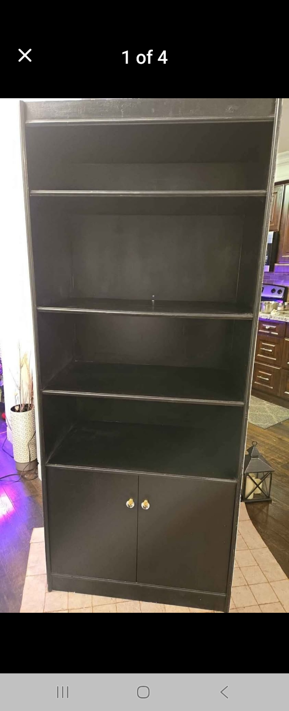 Black Bookcase with Cabinets - photo 3