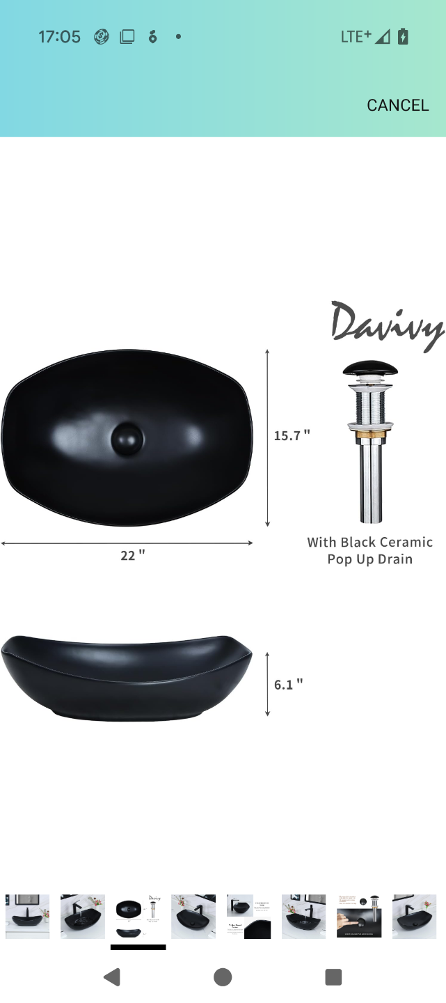 Davivy Matte Black Vessel Sink with Kuzor Faucet - photo 5