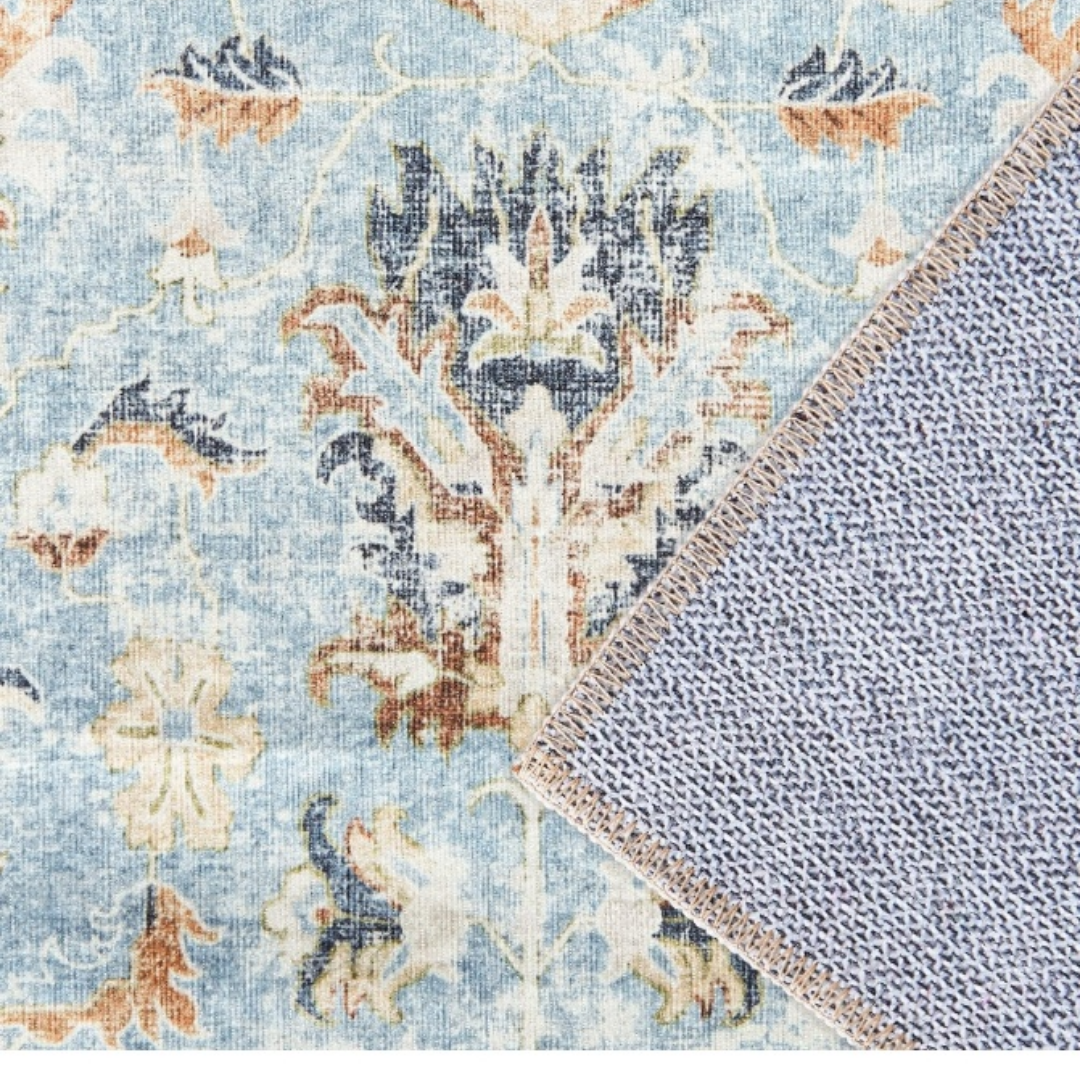 JINCHAN 6x9 Area Rug, Vintage Floral Print, Low Pile - photo 5