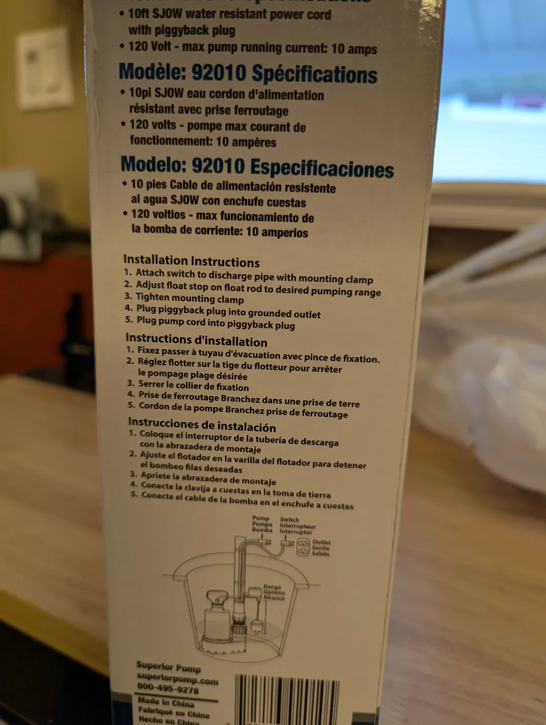 Superior Pump Vertical Float Switch - Model 92010 image indicator(4)